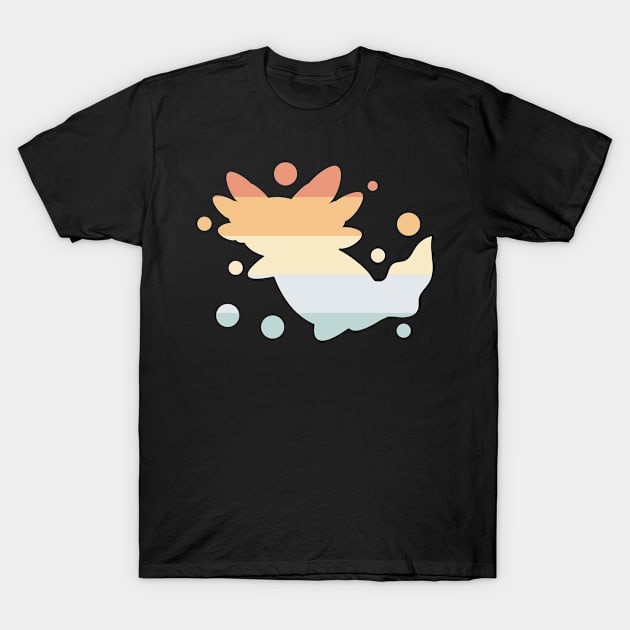 Cute Retro Pastel Axolotl Amphibian T-Shirt by HeartsandFlags